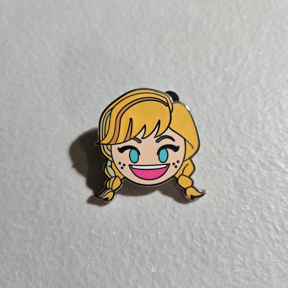 Disney Frozen Anna Enamel Pin OS Yellow Blue Emoji Blitz Trading Pin